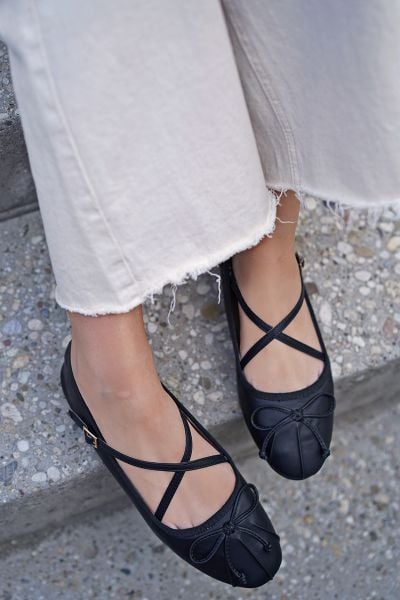 Černé baleríny s mašlí Blanca