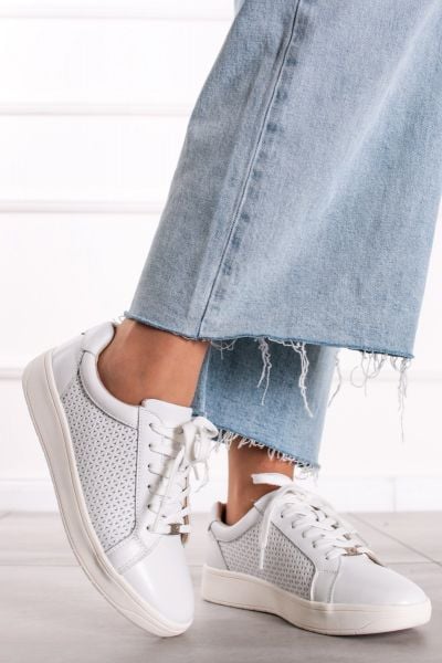 Bílé kožené nízké tenisky 9-23300